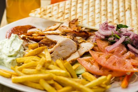 Шаурма на тарелке