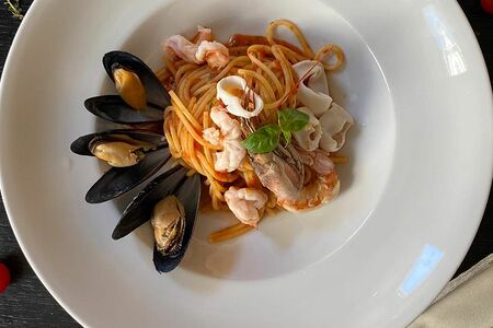 Спагетти с морепродуктами