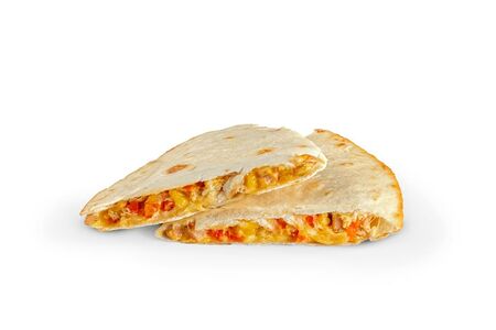 Кесадилья с беконом и овощами