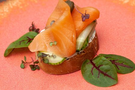 Пинчос с лососем гравлакс