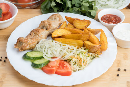 Бизнес-ланч с люля-кебаб (баранина и говядина)