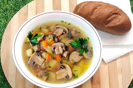 Суп с грибами постный