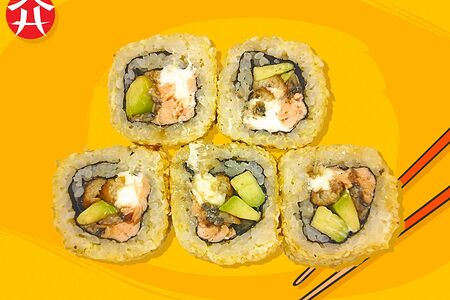 Теплый ролл Майами с лососем