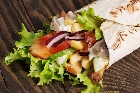 Грибная шаурма в лаваше