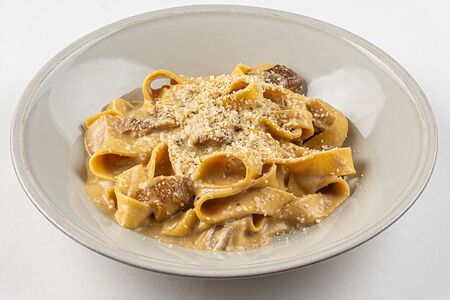 Паппарделле с белыми грибами