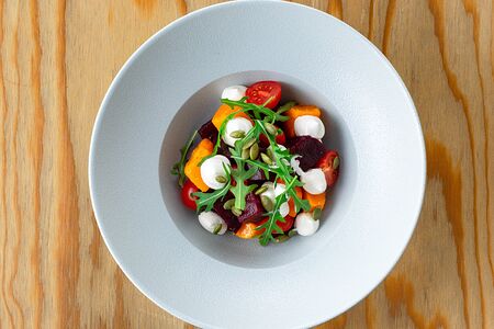 Салат из свеклы и тыквы с кремом из брынзы