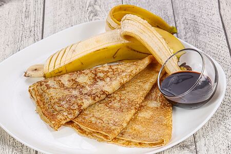 Блин с бананом и шоколадом