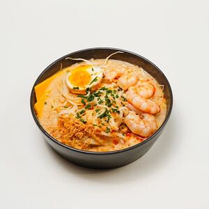 Сырный Рамен с креветками