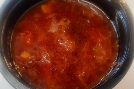 Борщ со свининой и сметаной