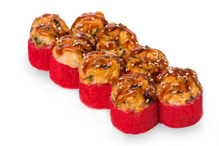 Запеченный ролл Калифорния с лососем