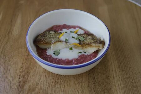 Овсяное ризо с палтусом