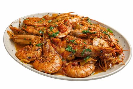 Греческие креветки Фламбе