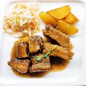 Рёбра в медово-горчичной заправке