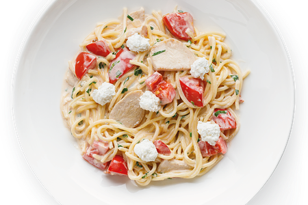 Спагетти с куриным филе