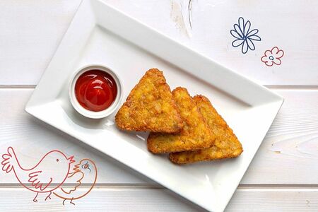 Хашбрауны с кетчупом