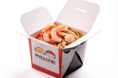 Лапша с креветками