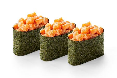 3 острых суши с лососем