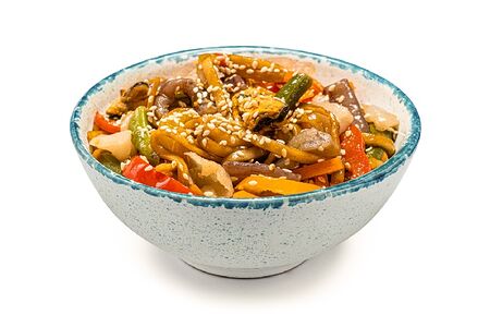 Удон с морепродуктами в соусе терияки