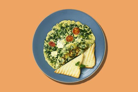 Фриттата со шпинатом и сыром фета