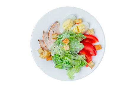 Бавария с цыплёнком су-вид и гренками