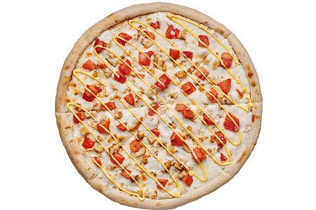 Пицца Сырный цыпленок на тонком тесте