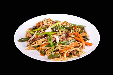 Удон с говядиной в устричном соусе