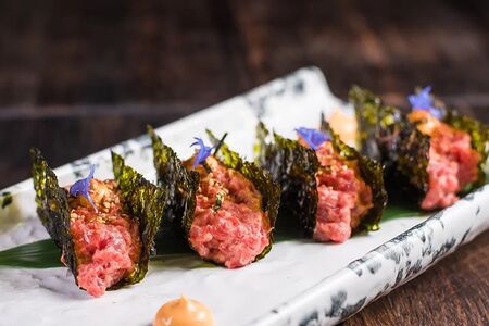 Тартар из говядины с кимчи