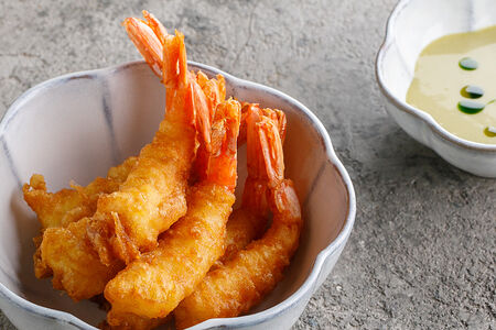 Креветки в темпуре с васаби