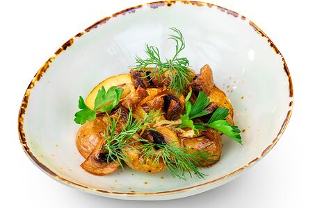Картофель с грибами и зеленью