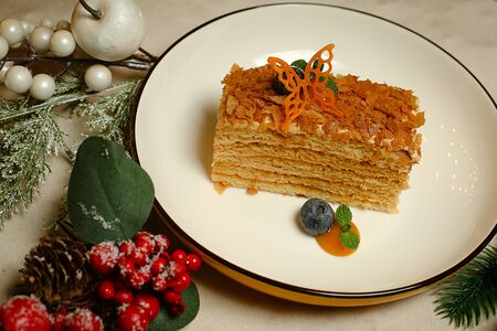 Медовик с голубикой