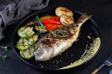 Сибас на гриле