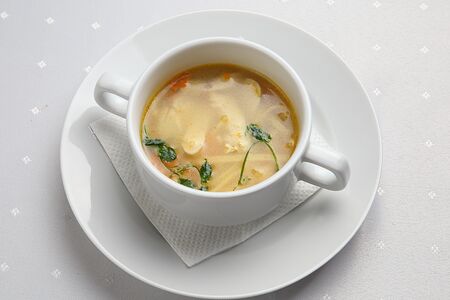 Суп с курицей и домашней лапшой