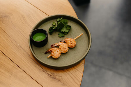 Кушияки из креветки с соусом Васаби