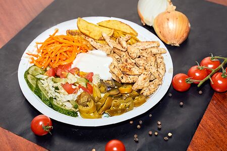 Шаурма на тарелке