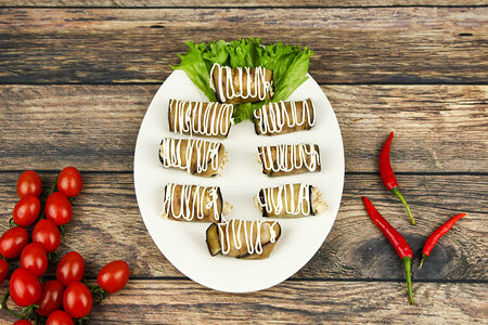 Рулет из баклажанов