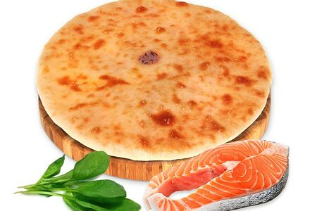 Осетинский пирог с семгой и шпинатом