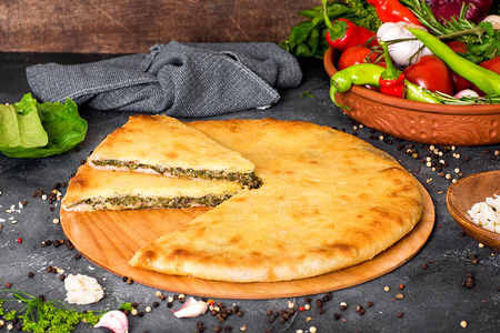 Осетинский пирог с листьями свеклы Цахарджын