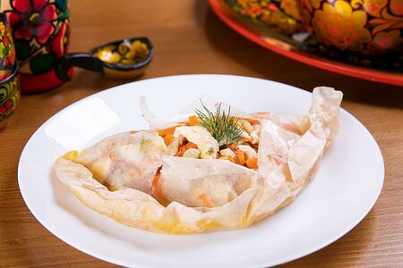 Филе грудки тушеное с овощами