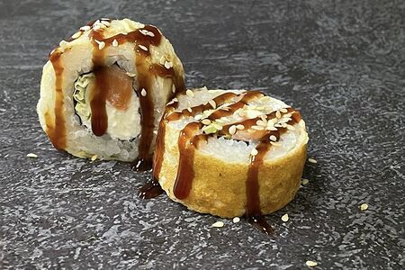 Лосось в омлете