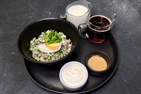 Окрошка мясная на квасе