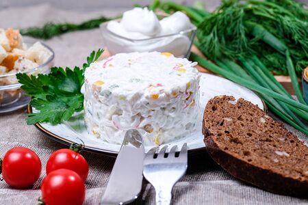 Салат Крабовый с кукурузой