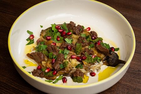 Баклажан на углях с паштетом из грецкого ореха