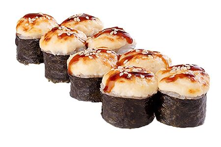 Запечённый угорь и лосось