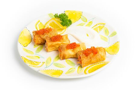 Блинчики с лососем