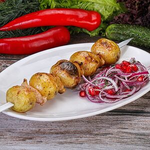 Шашлык из картофеля с курдюком