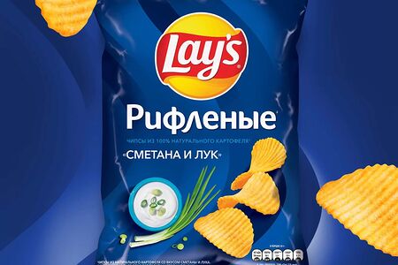Lays рифленый Сметана и лук S