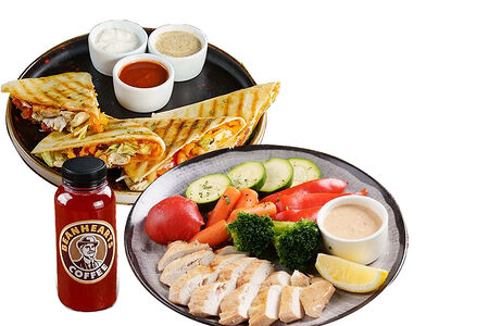 Комбо Куриное филе с овощами на пару и кесадильей с курицей