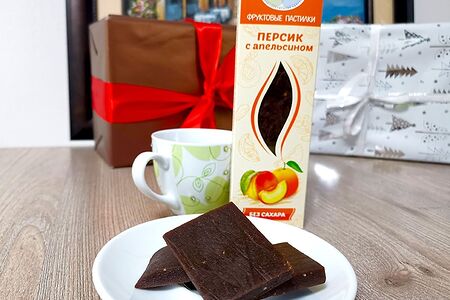 Фруктовые пастилки без сахара персик с апельсином