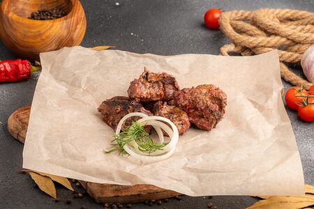 Шашлык из говяжьей печени