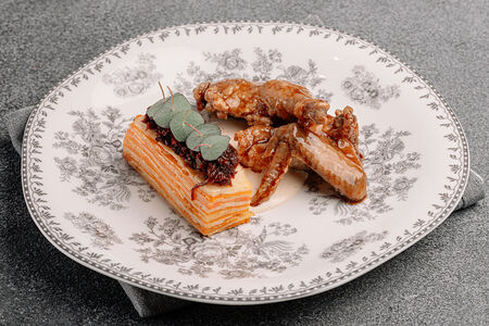 Хрустящий цыплёнок с овощным гратеном